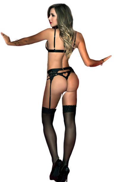 Black Three Piece Garters Set - Get Fruity Co