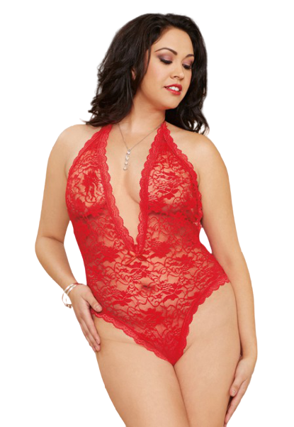 Red Seductive Lace Queen Teddy - Get Fruity Co